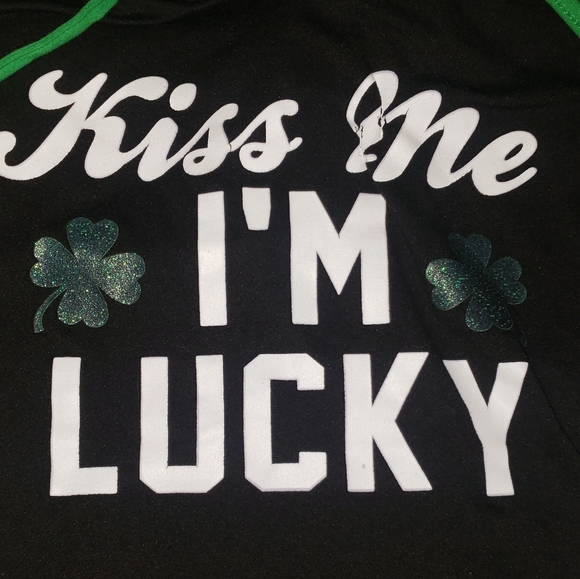 Kiss Me Im Lucky Crop Hoodie - Picture 4 of 4